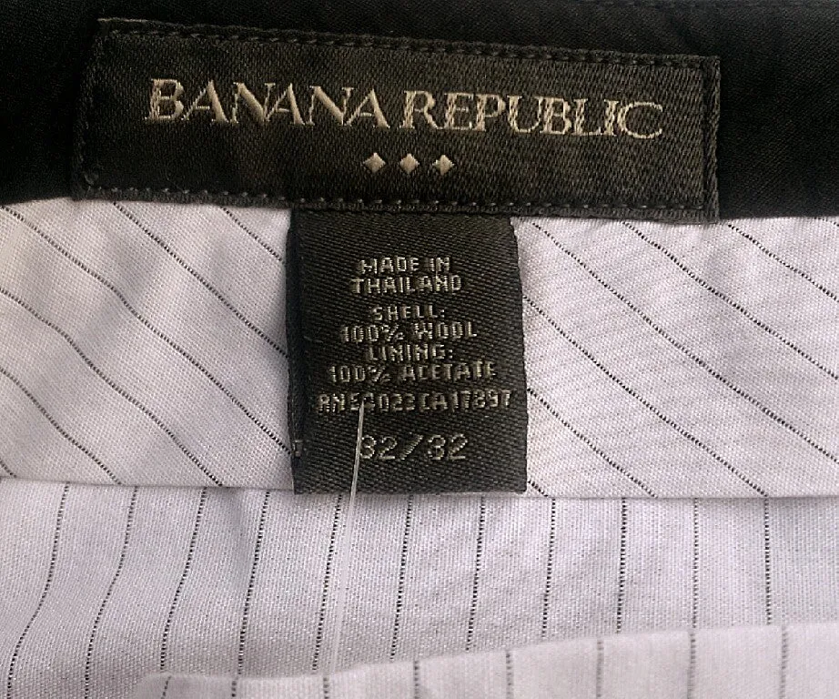 New- Banana Republic Gray Wool Pencil Stripe Trousers- size 32x32