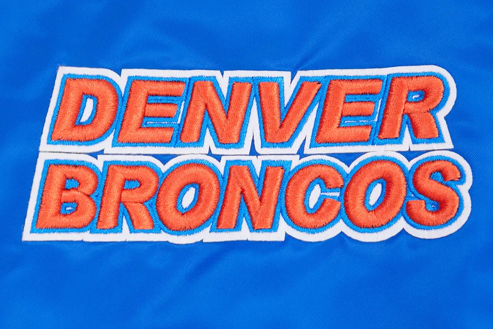 NFL DENVER BRONCOS RETRO CLASSIC MEN'S RIB SATIN JACKET (ROYAL BLUE/ORANGE)