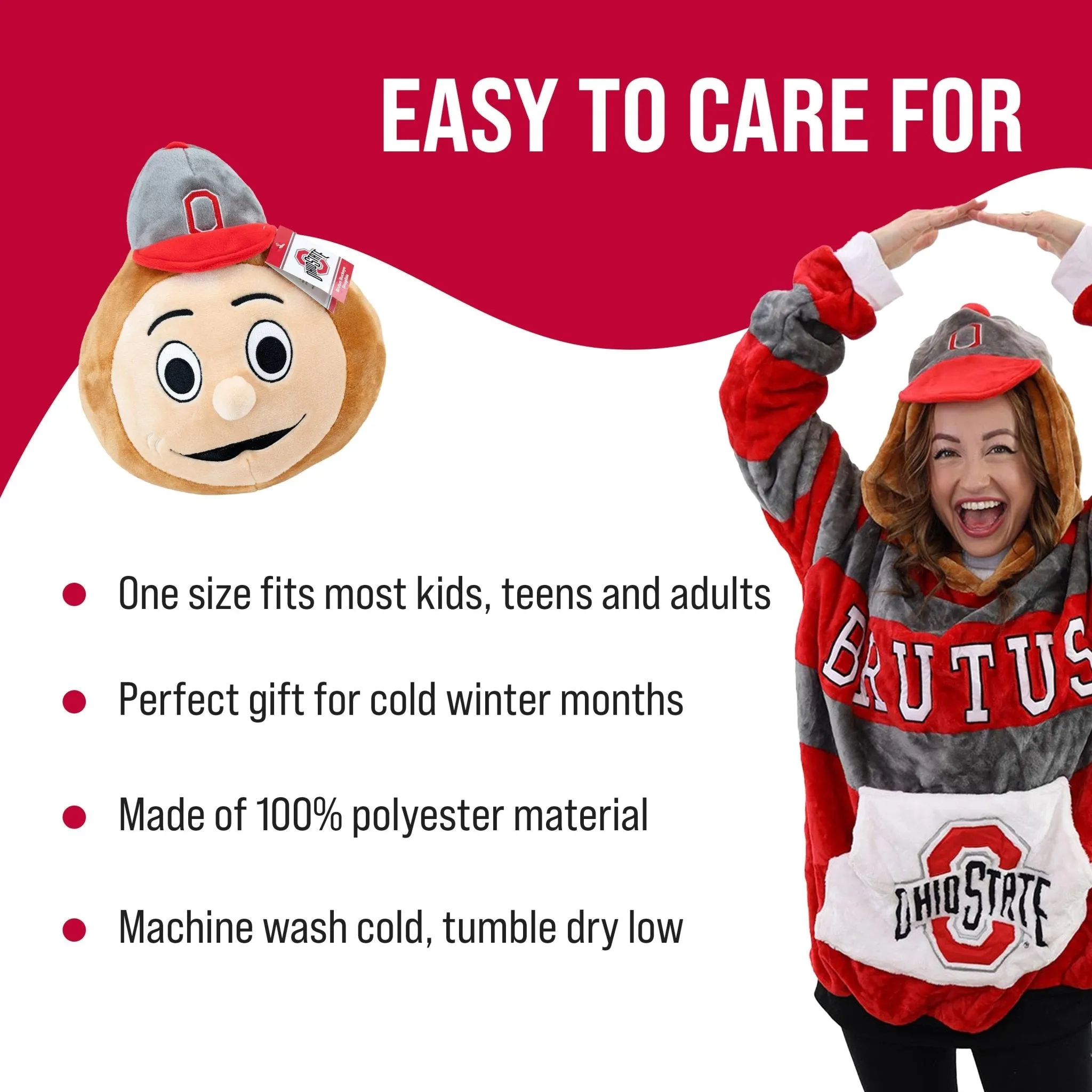 Ohio State University Snugible | Blanket Hoodie & Pillow
