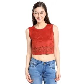 Orange Solid Crop Top