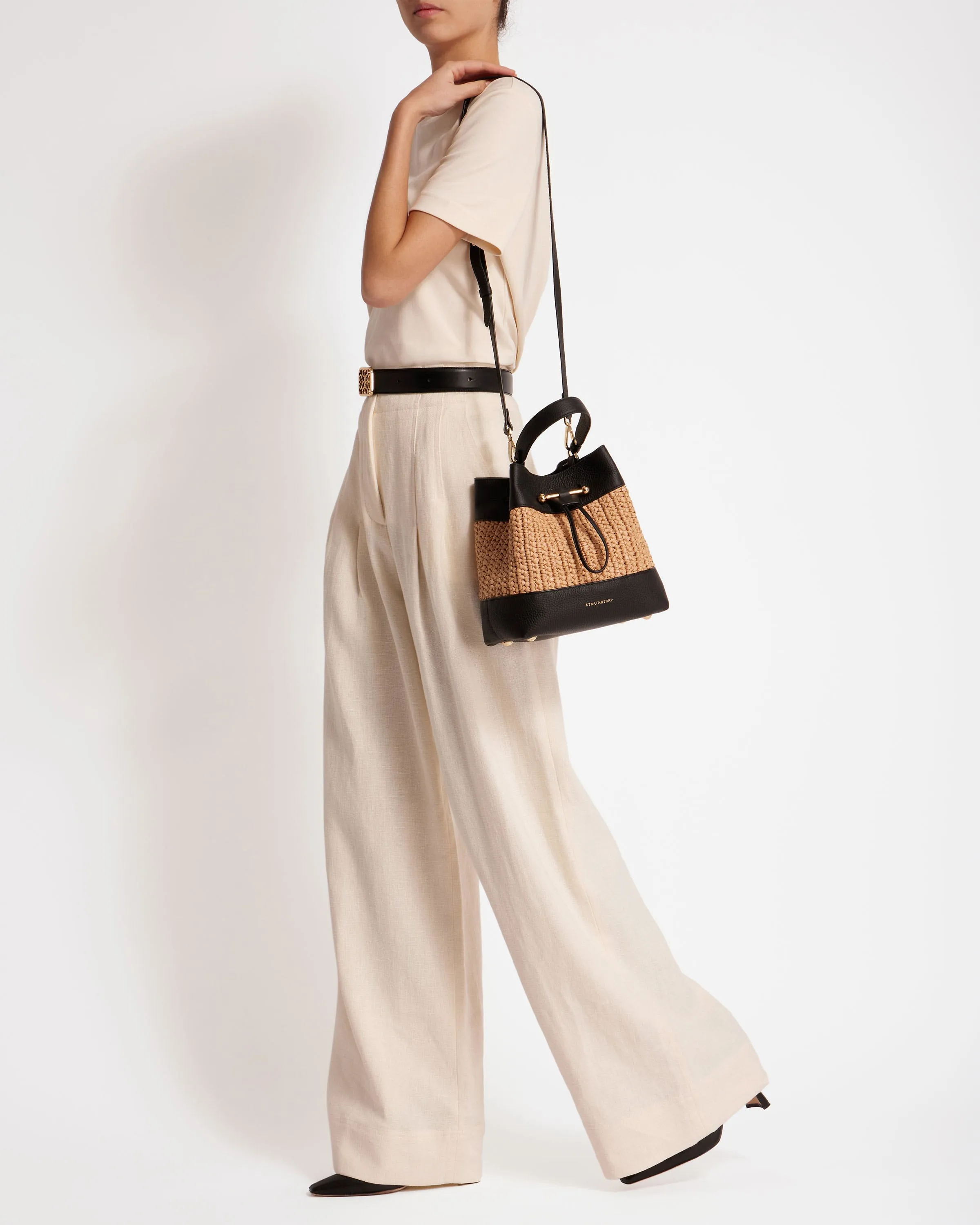 Osette Midi - Raffia/Black