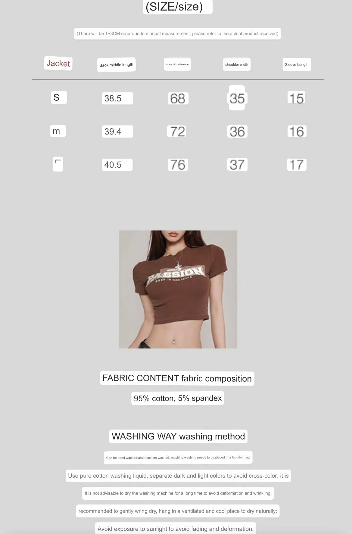 PASSION Graphic Letter Print Solid Color Short Sleeve Cropped Top