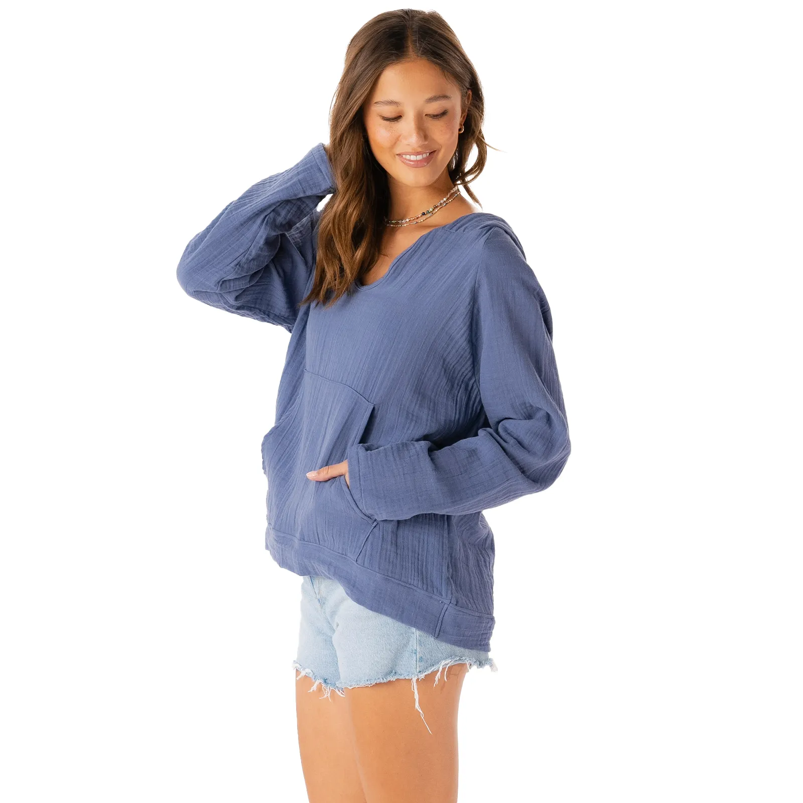 Periwinkle Baja Pullover