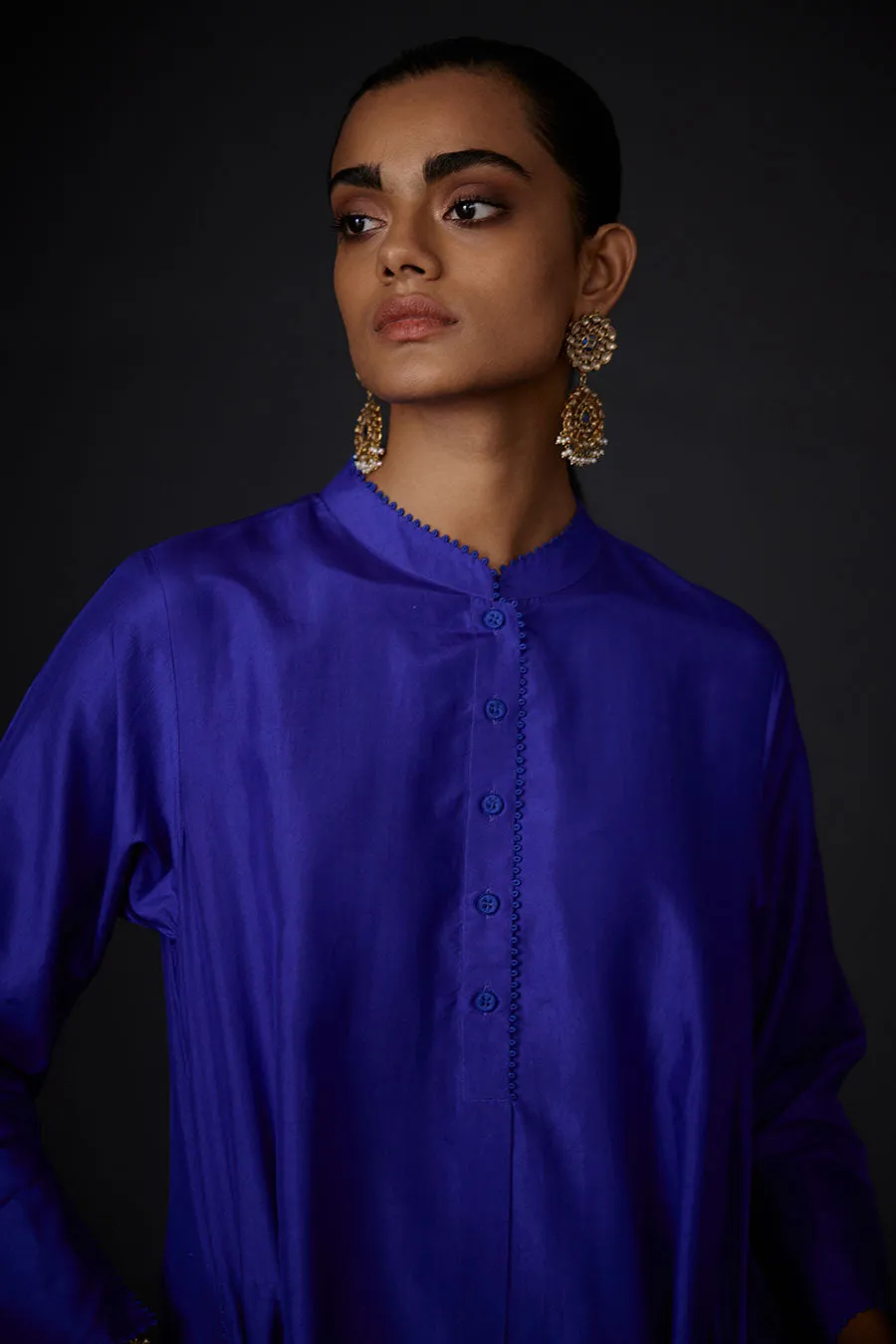 Persian Blue Tunic & Embroidered Pant Set