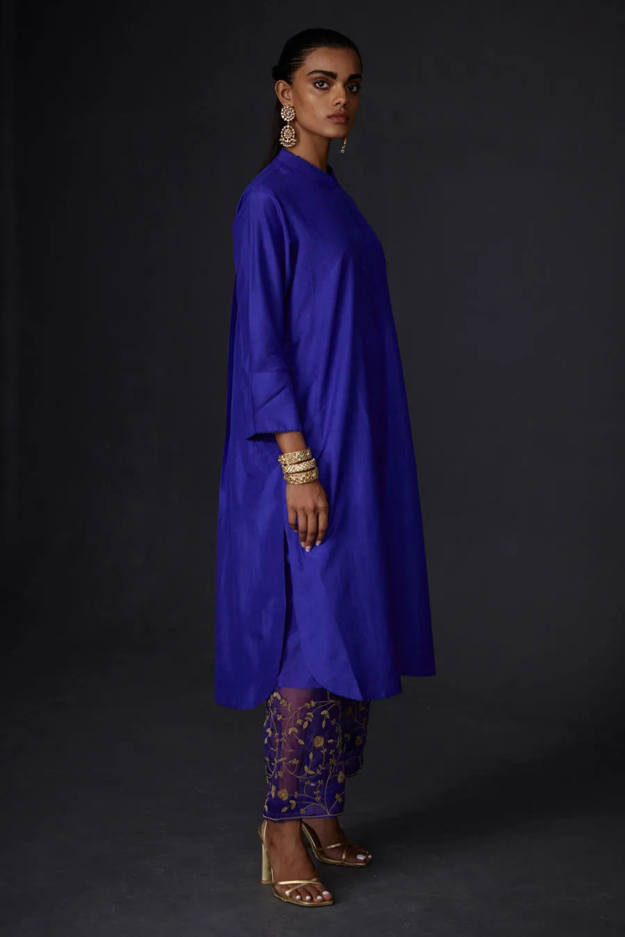 Persian Blue Tunic & Embroidered Pant Set