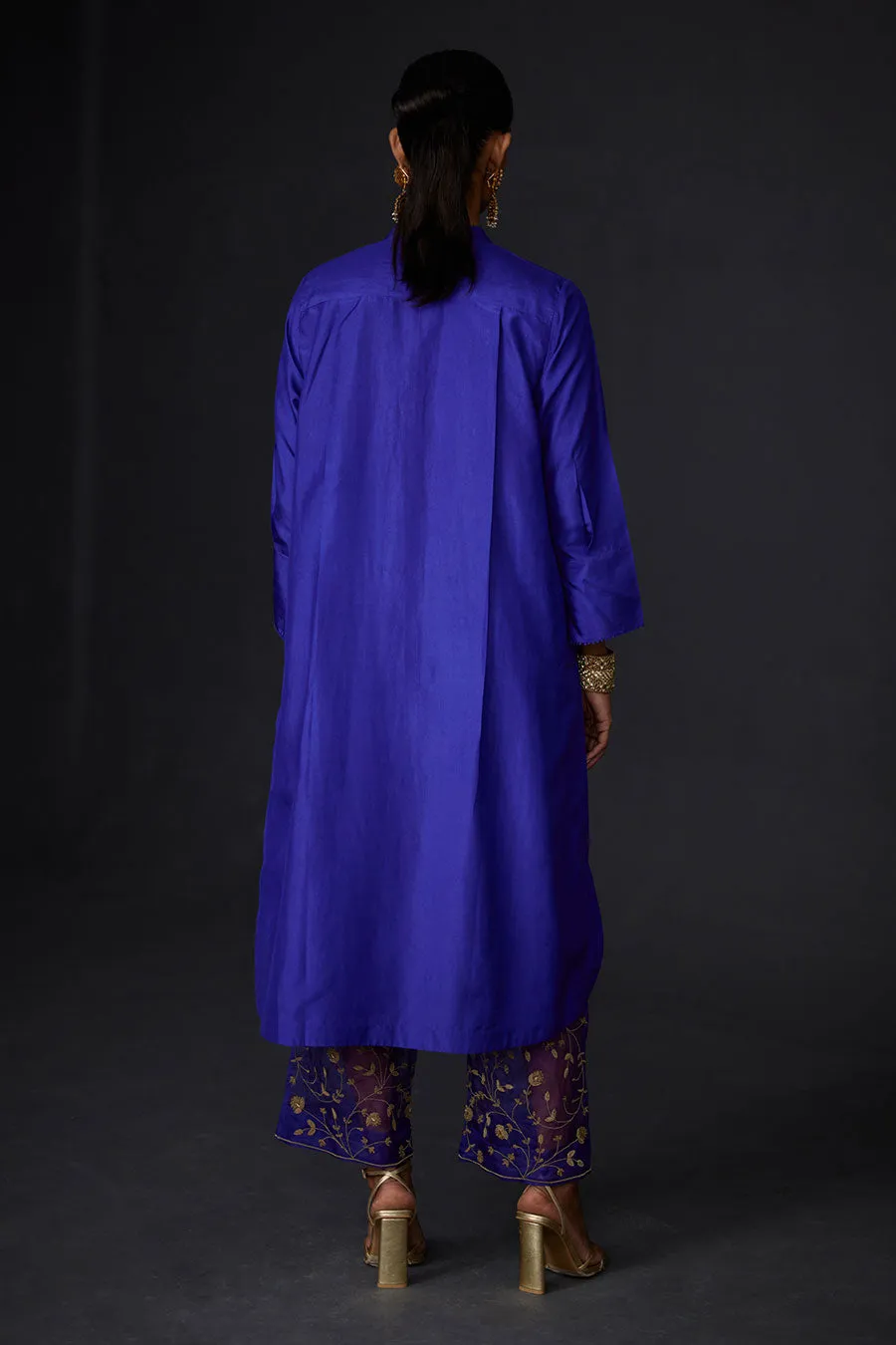 Persian Blue Tunic & Embroidered Pant Set