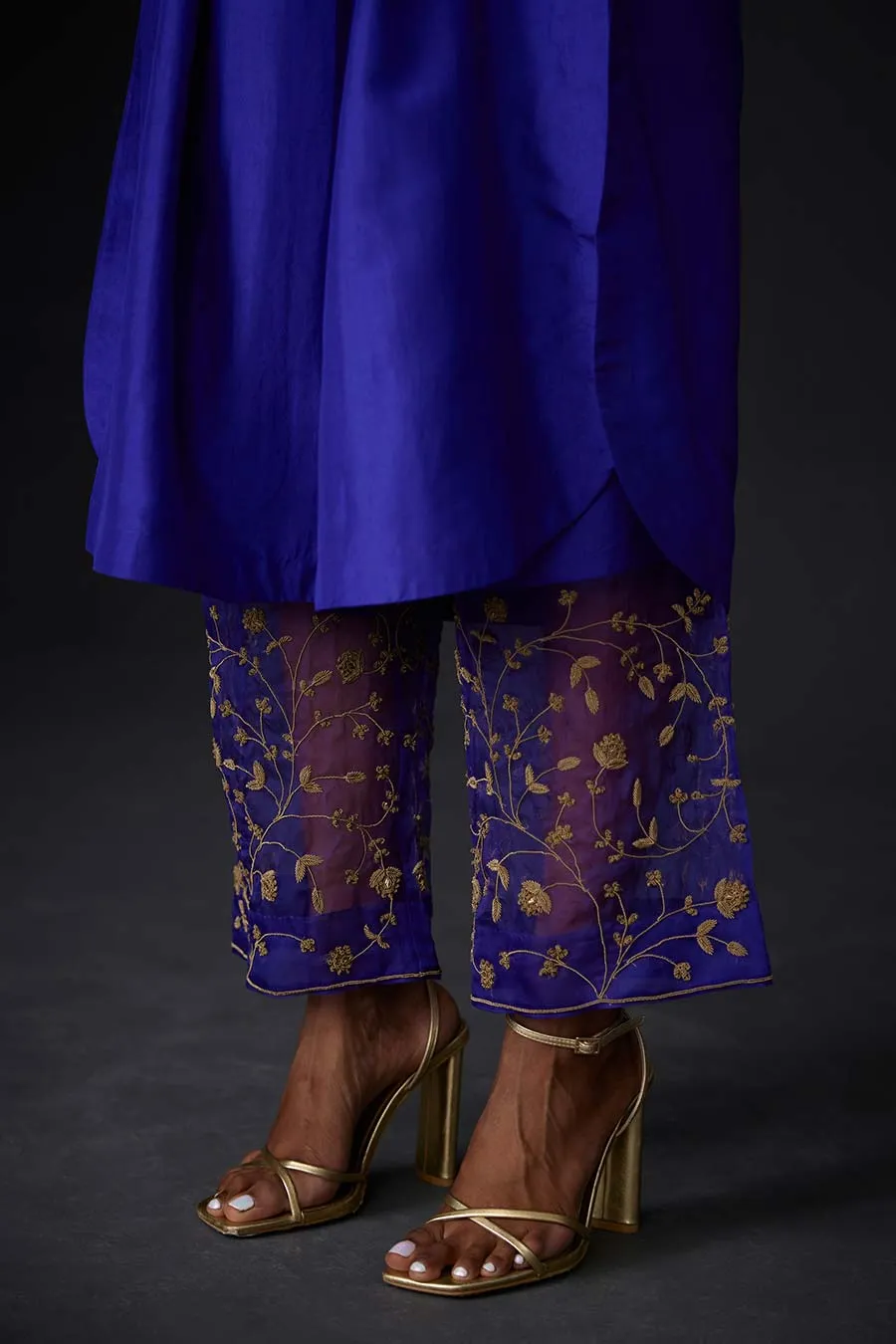 Persian Blue Tunic & Embroidered Pant Set