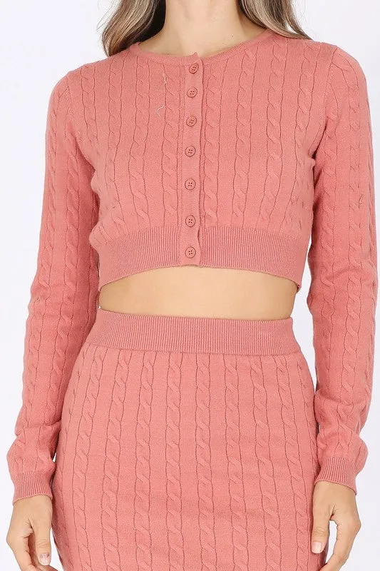 Pink Sweater Skirt Set