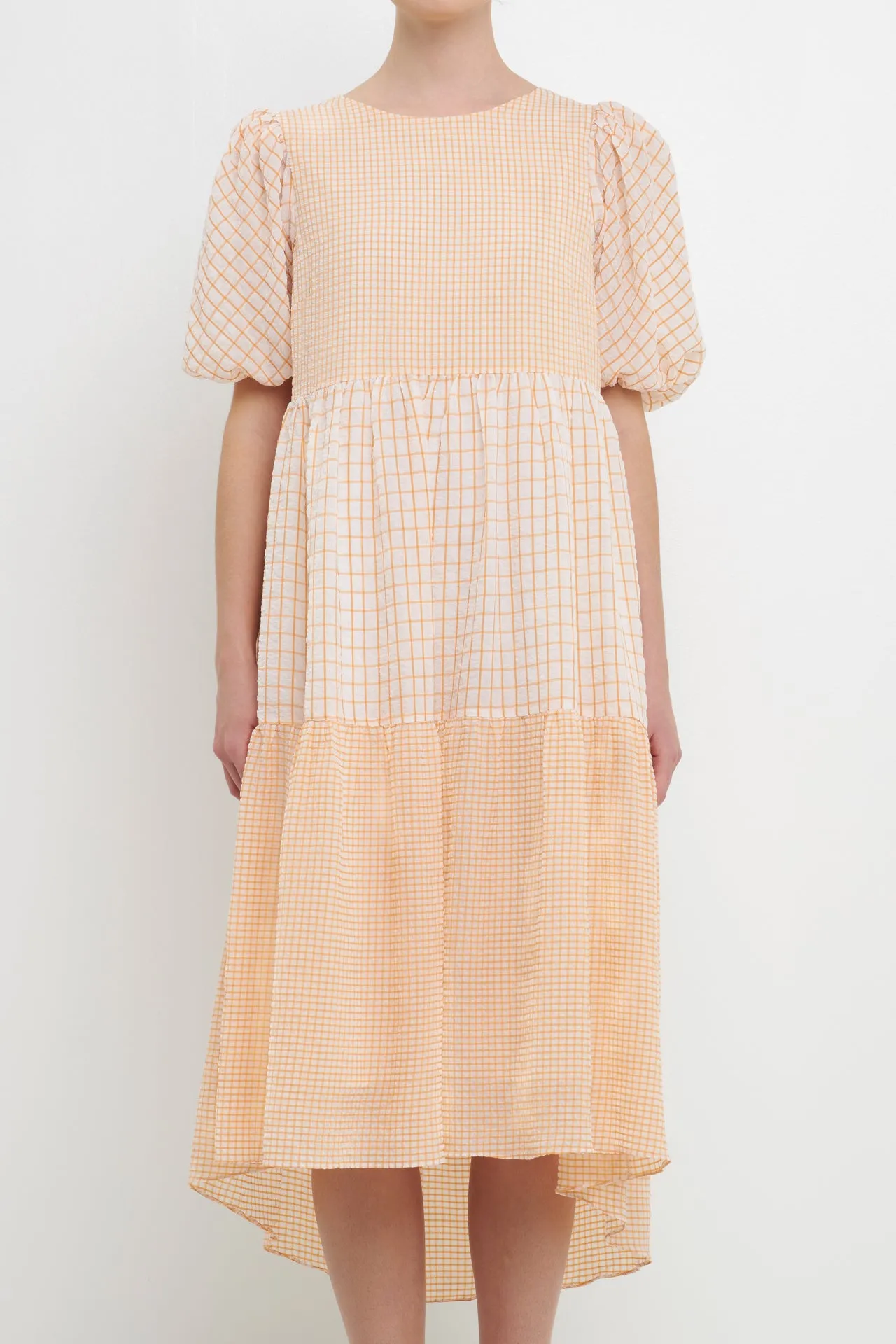 Plaid Check Midi Dress