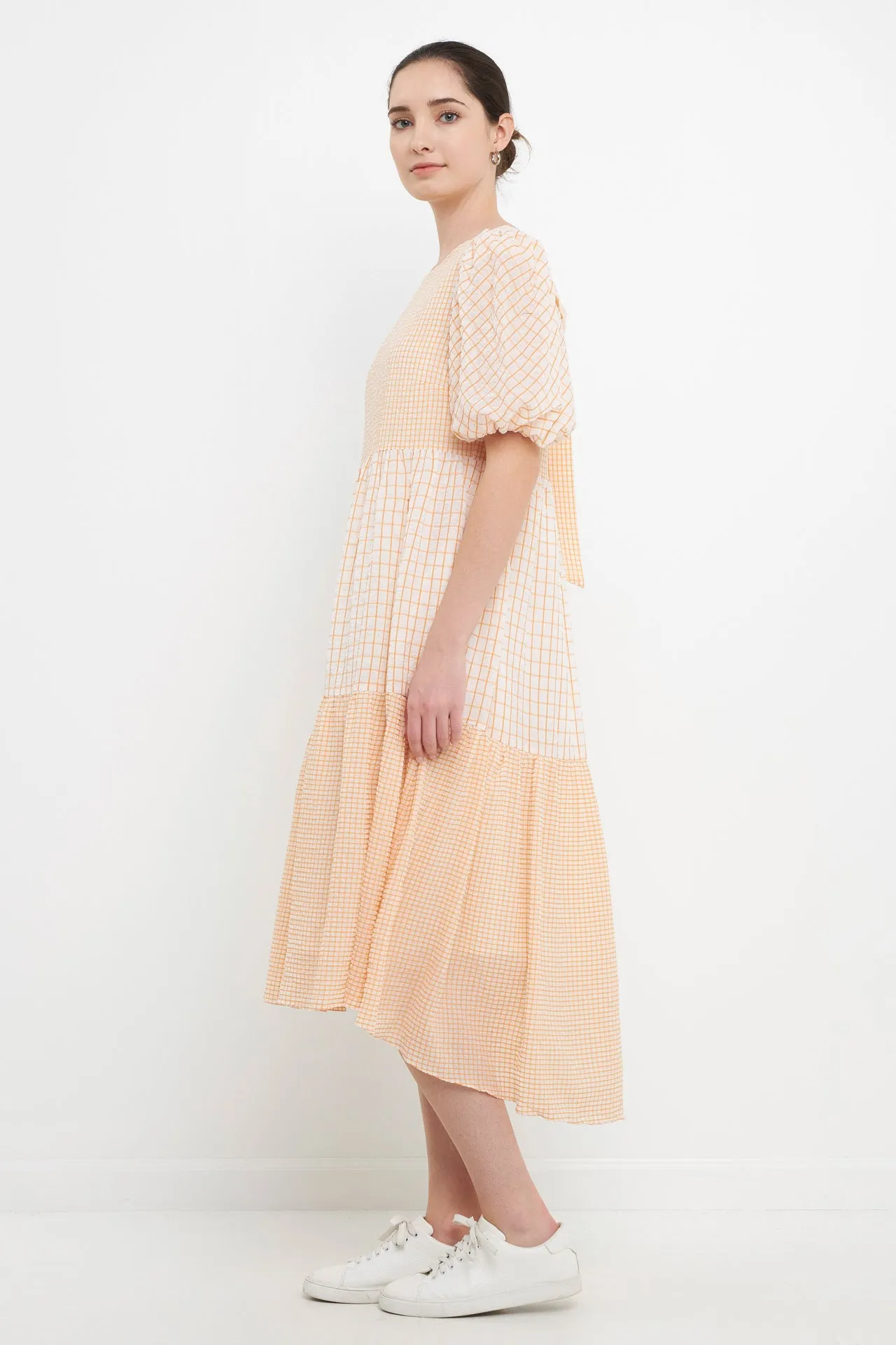 Plaid Check Midi Dress