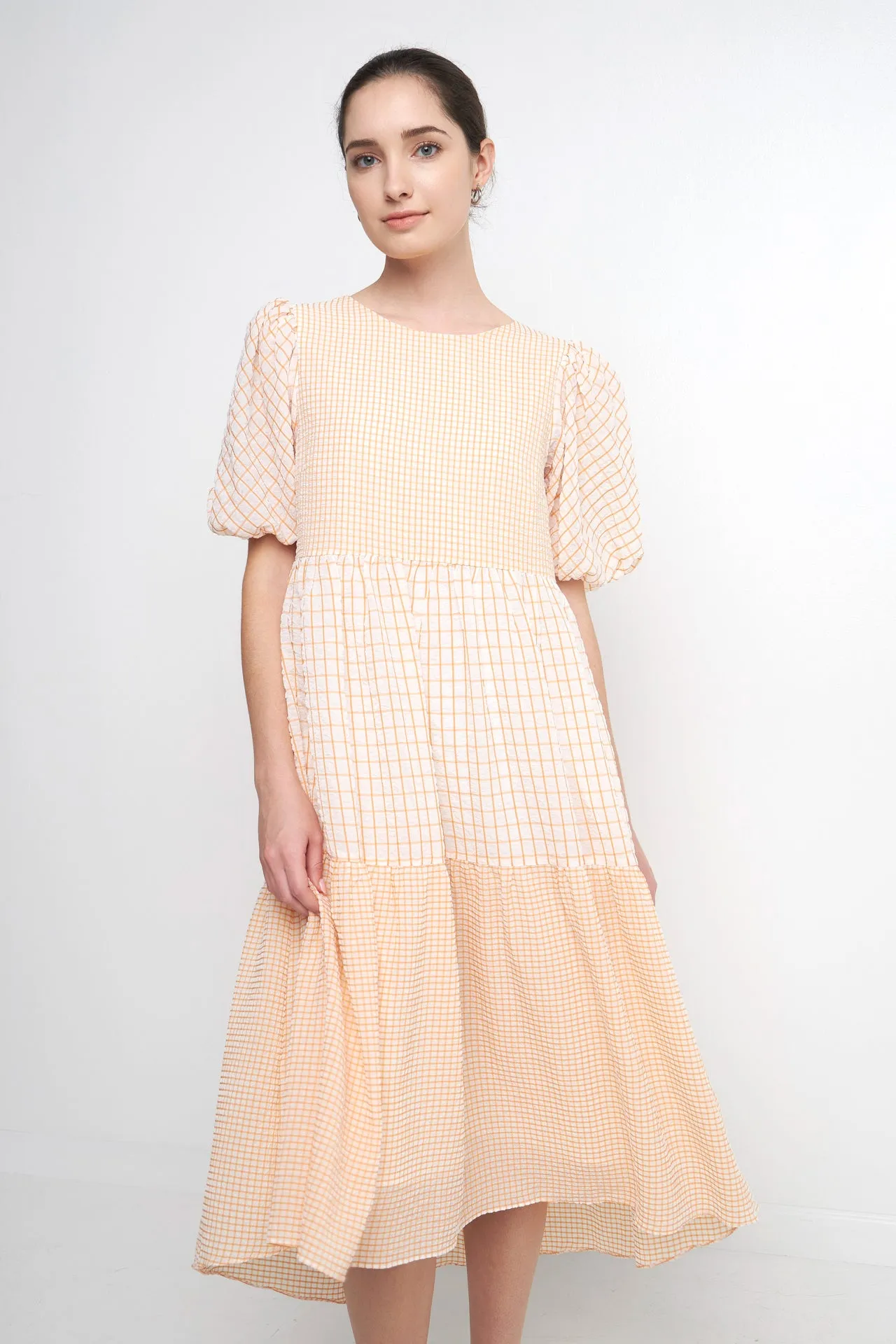 Plaid Check Midi Dress