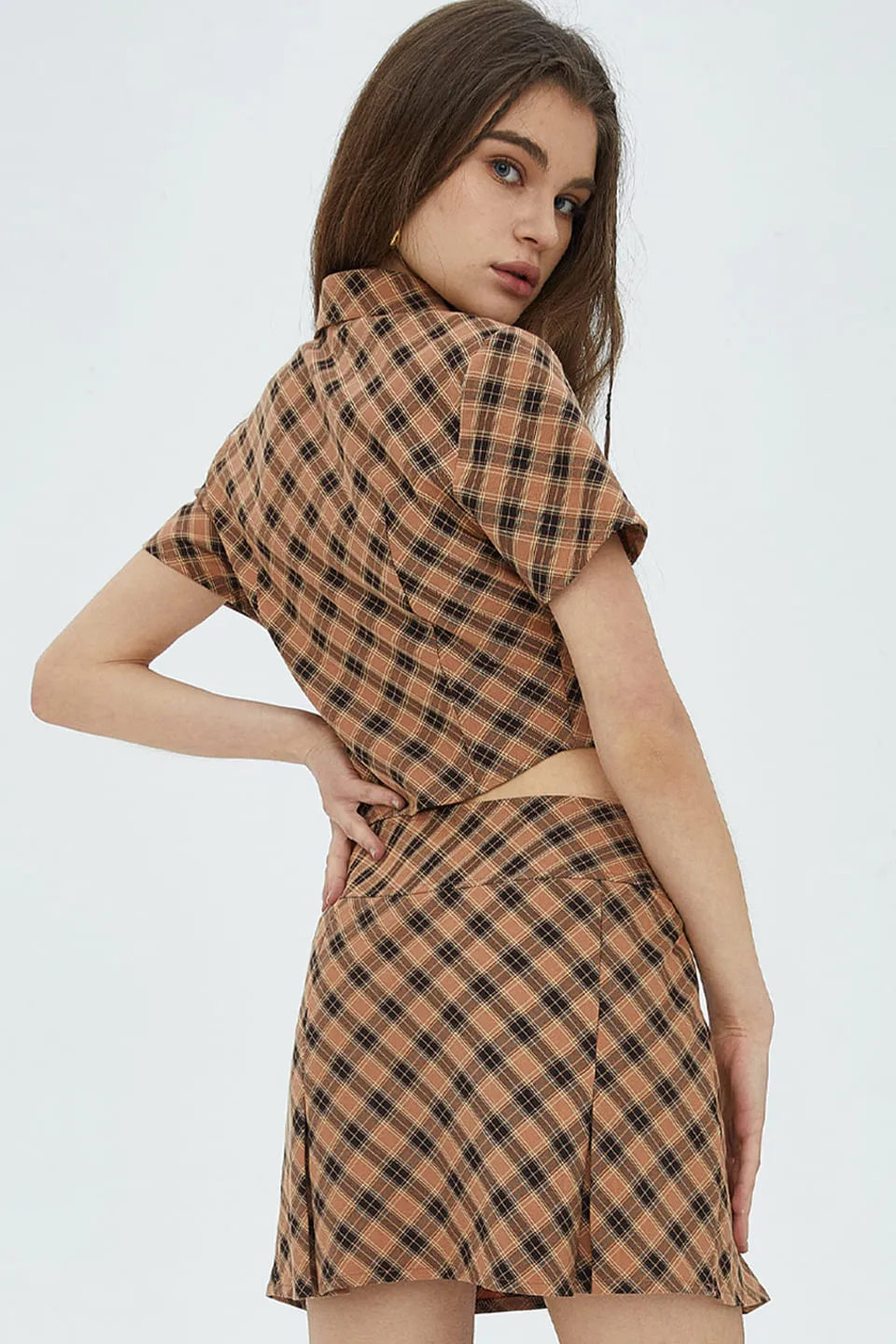 Plaid Pleated Skirt