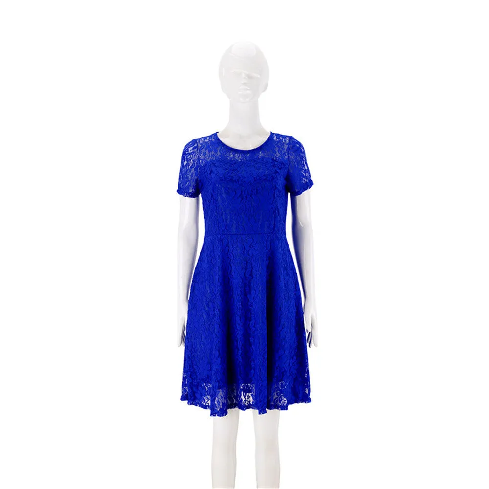 Plus Size Elegant Sweet Hallow Out Lace Sexy Party Princess Dress