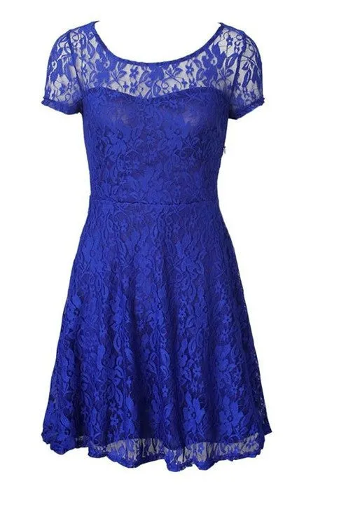 Plus Size Elegant Sweet Hallow Out Lace Sexy Party Princess Dress