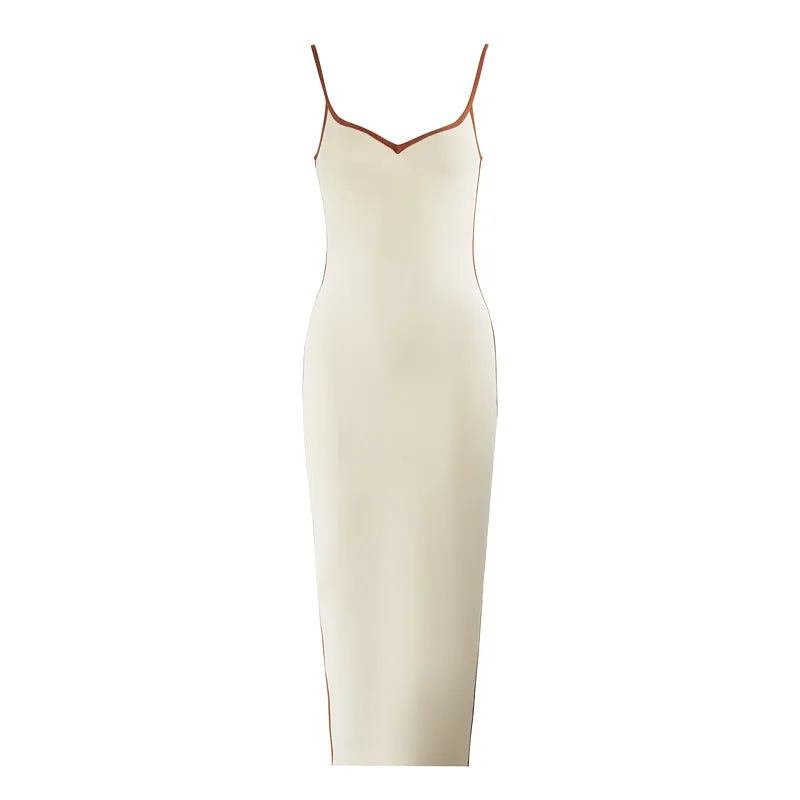 Pre Order:  Color Block Splicing Slim Fit Bandage Dress