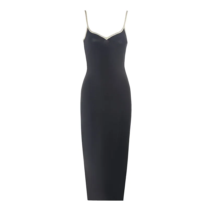Pre Order:  Color Block Splicing Slim Fit Bandage Dress