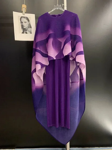 Pre Order:  Round Neck Printed Two-Piece Dress