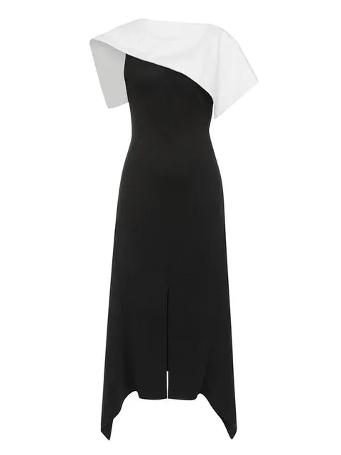 Pre Order:  Sleeveless Patchwork Asymmetric A-line Dress