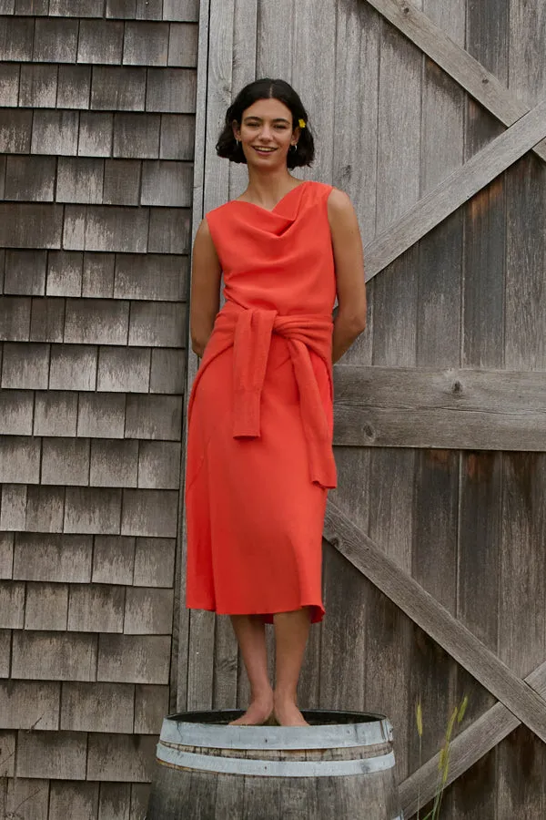 Priya Dress - Eco Heavy Soft Wave :: Bright Coral