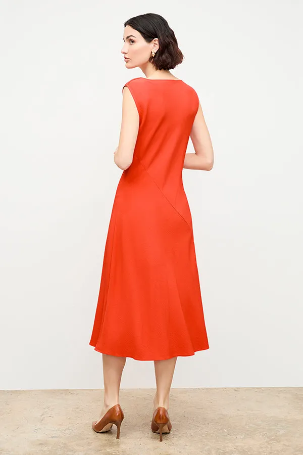 Priya Dress - Eco Heavy Soft Wave :: Bright Coral