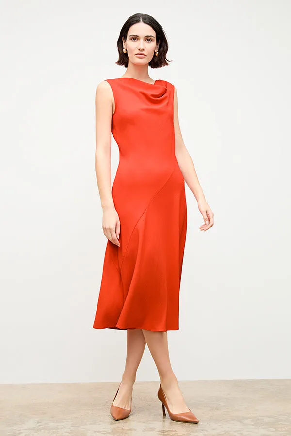 Priya Dress - Eco Heavy Soft Wave :: Bright Coral
