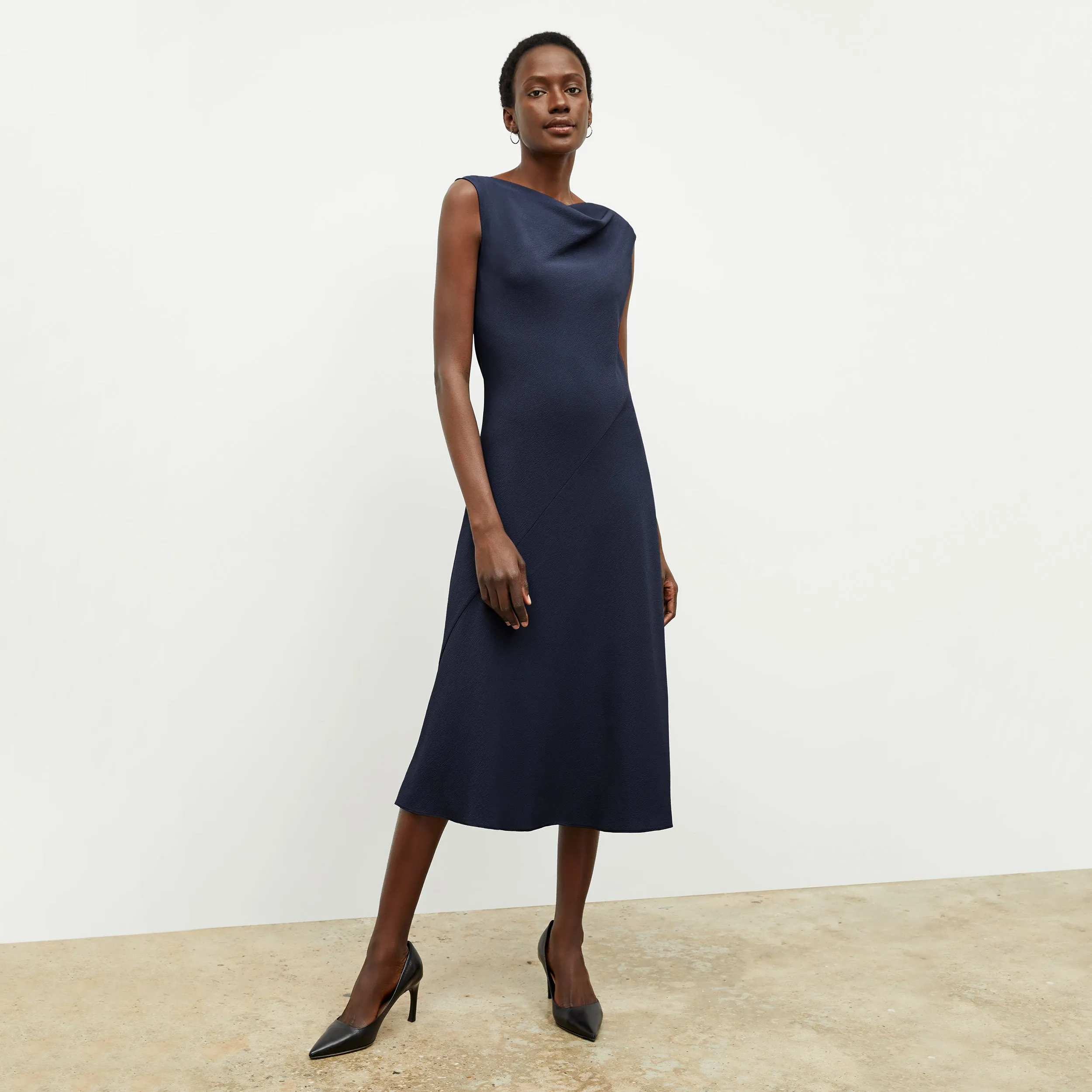 Priya Dress - Eco Heavy Soft Wave :: Caspian Blue