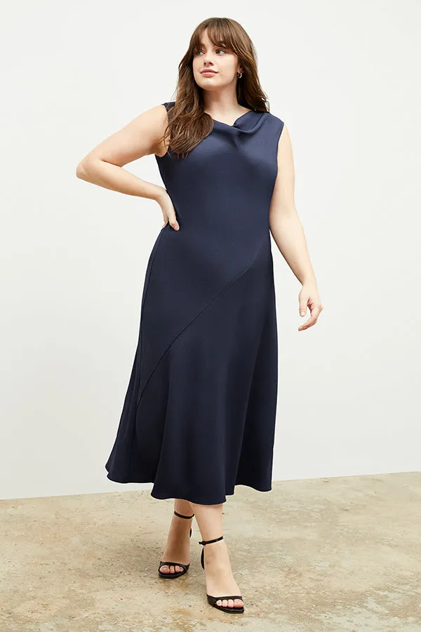 Priya Dress - Eco Heavy Soft Wave :: Caspian Blue