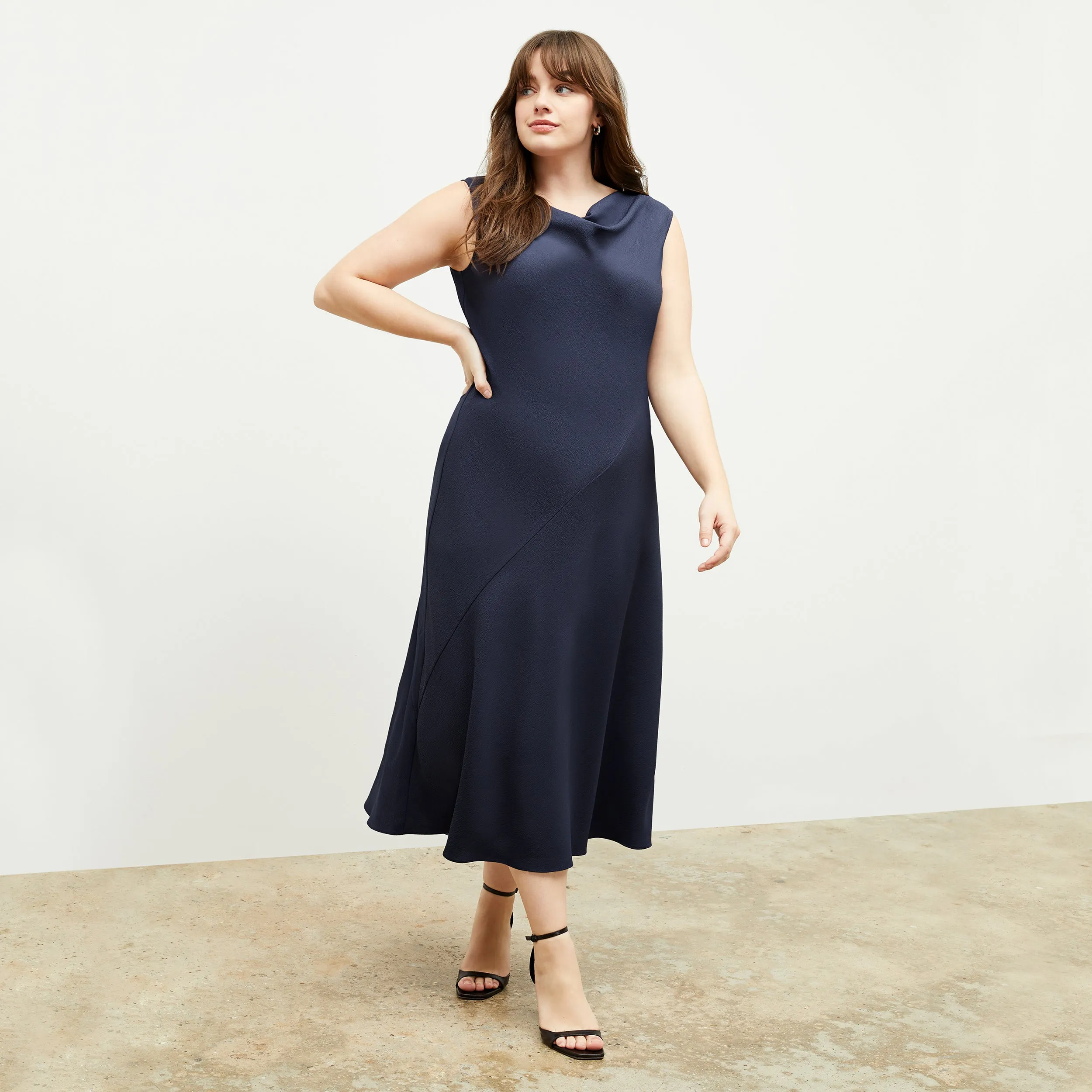 Priya Dress - Eco Heavy Soft Wave :: Caspian Blue