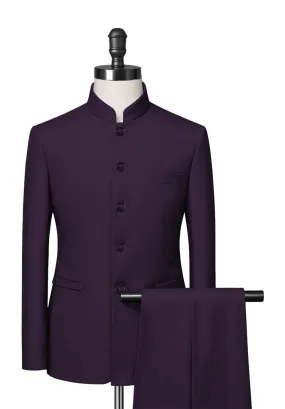 Purple Mandarin Collar Suit