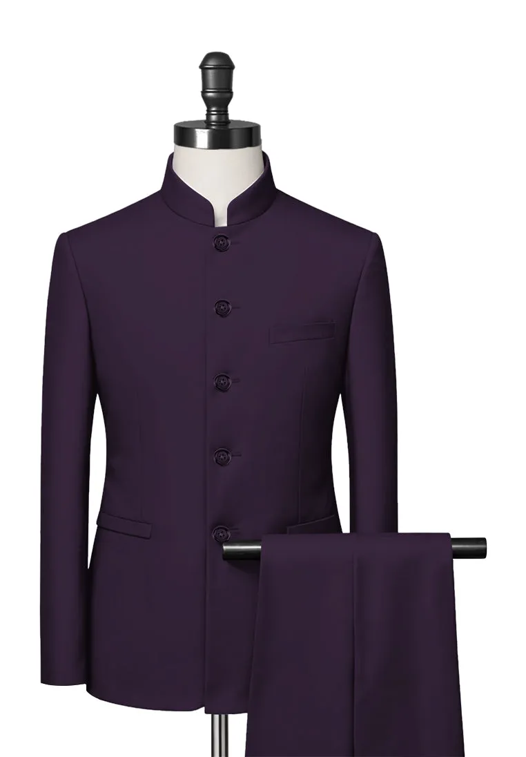 Purple Mandarin Collar Suit