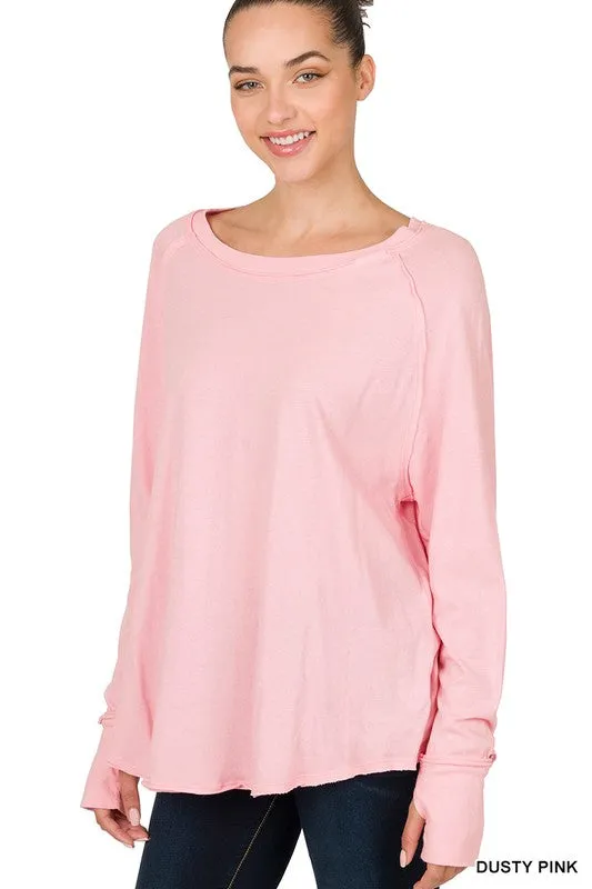 Raglan Sleeve Thumbhole Top