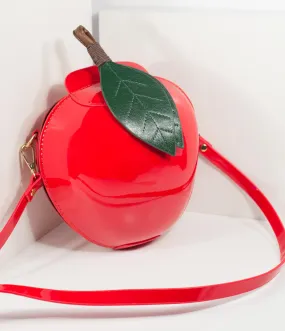 Red Apple Patent Leatherette Hard Purse