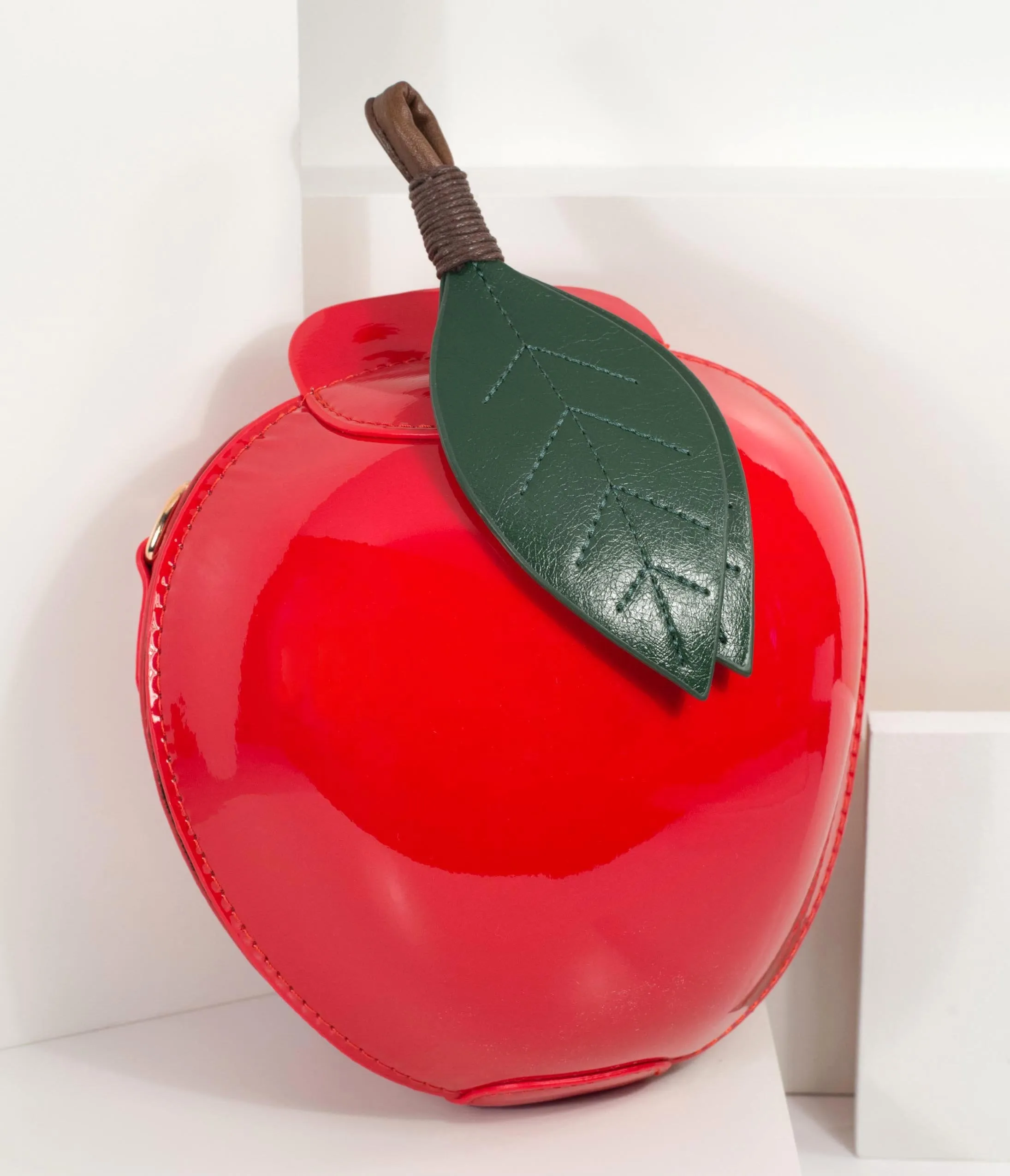 Red Apple Patent Leatherette Hard Purse