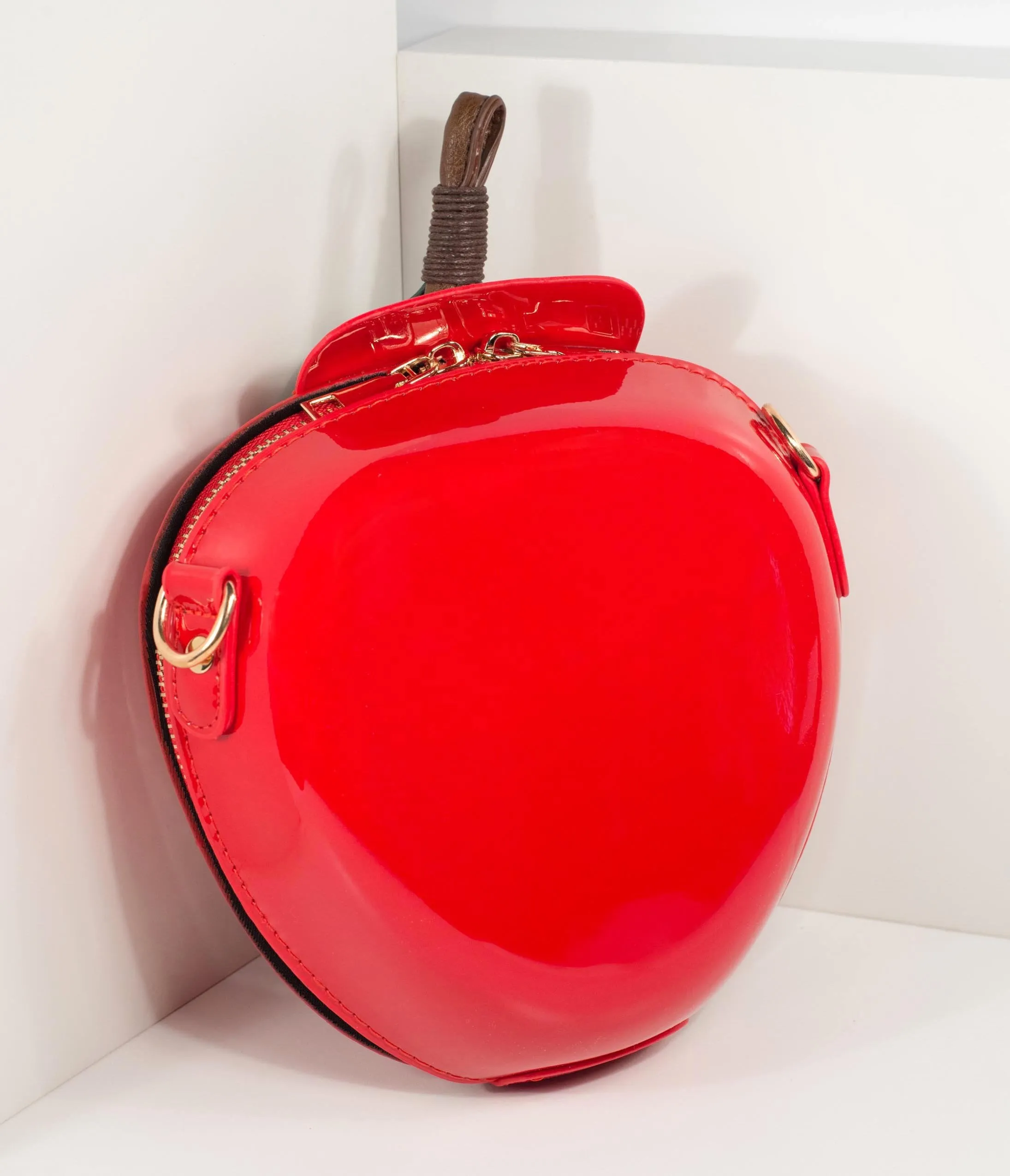 Red Apple Patent Leatherette Hard Purse