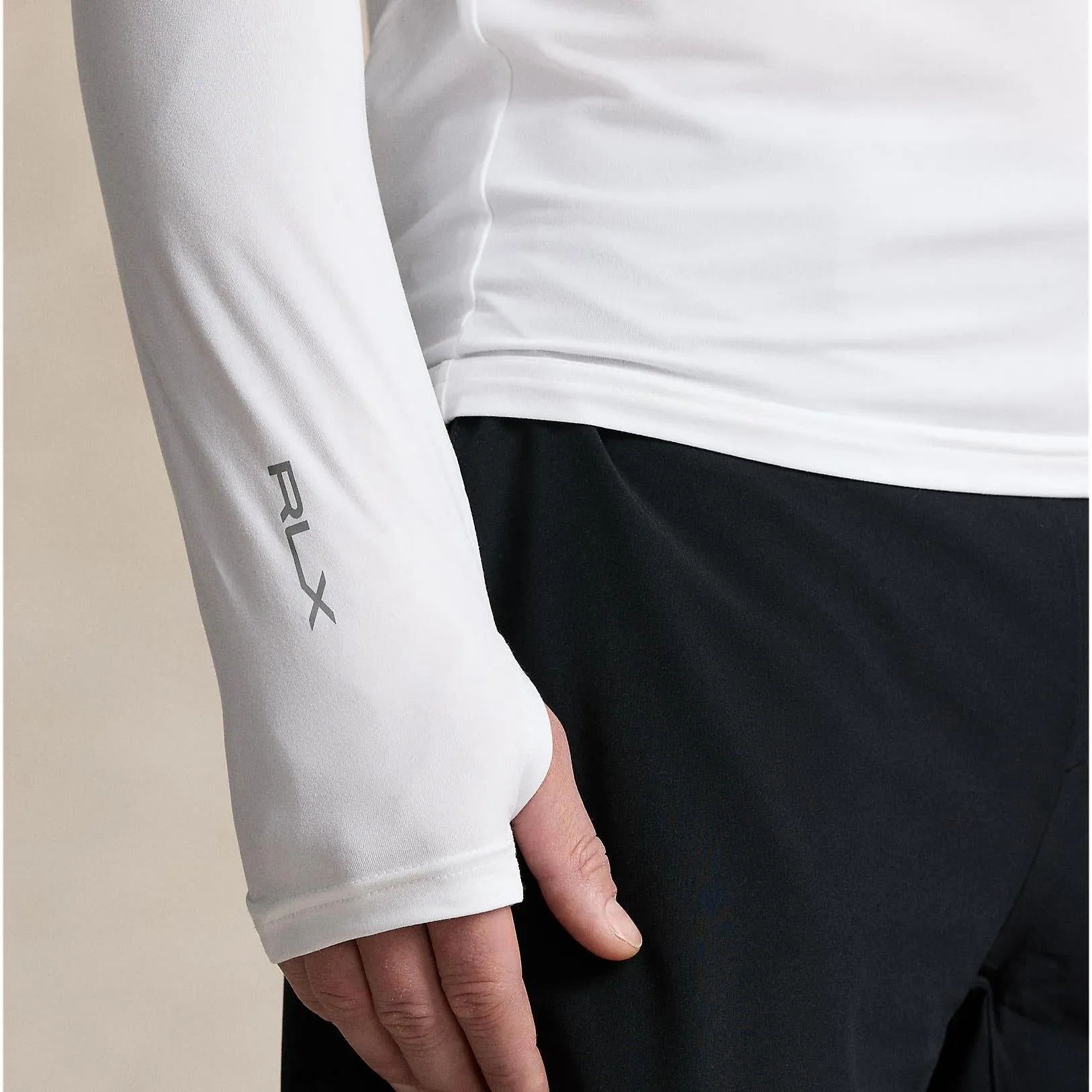RLX Tailored Fit Long Sleeve Mock Neck Base Layer White - SS24