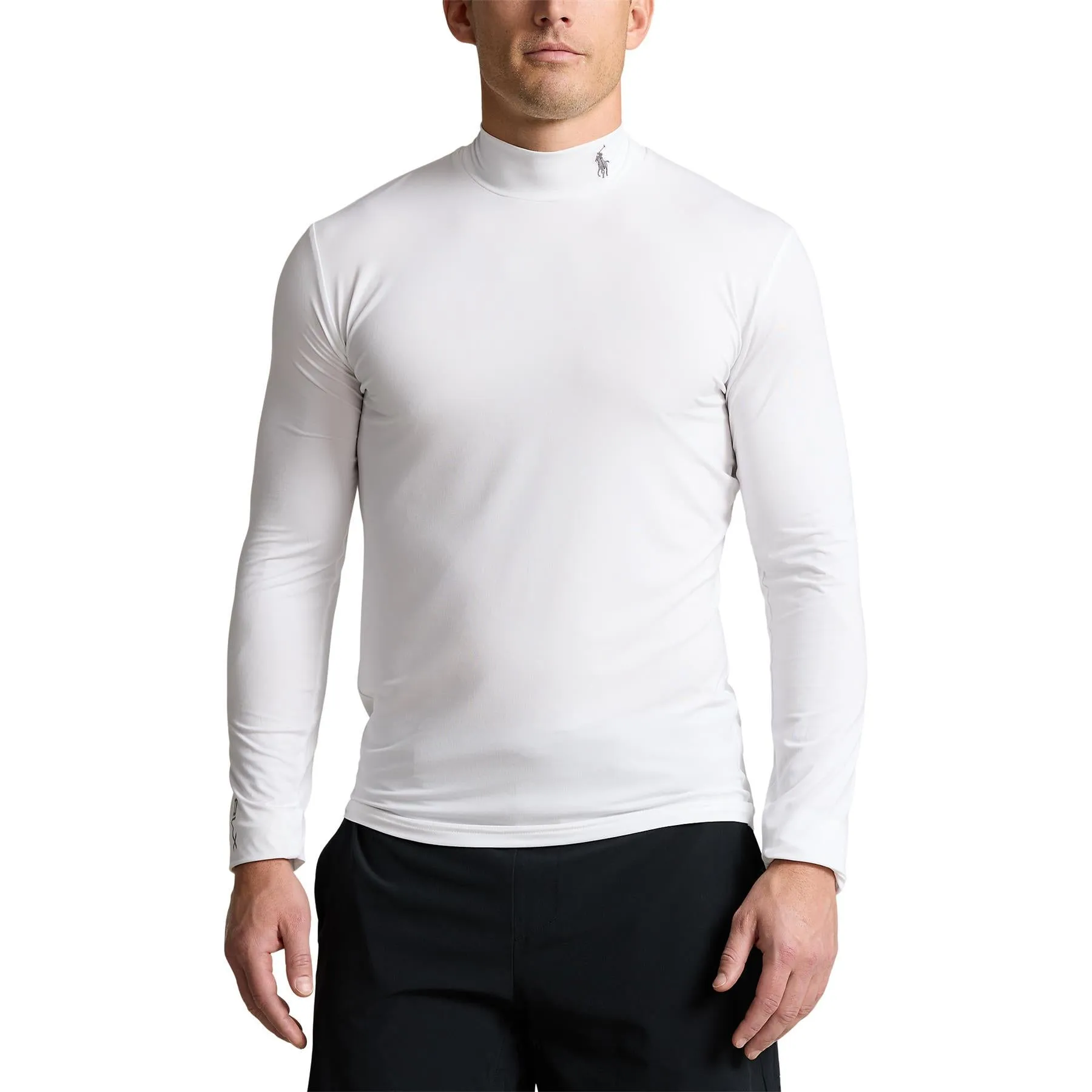 RLX Tailored Fit Long Sleeve Mock Neck Base Layer White - SS24