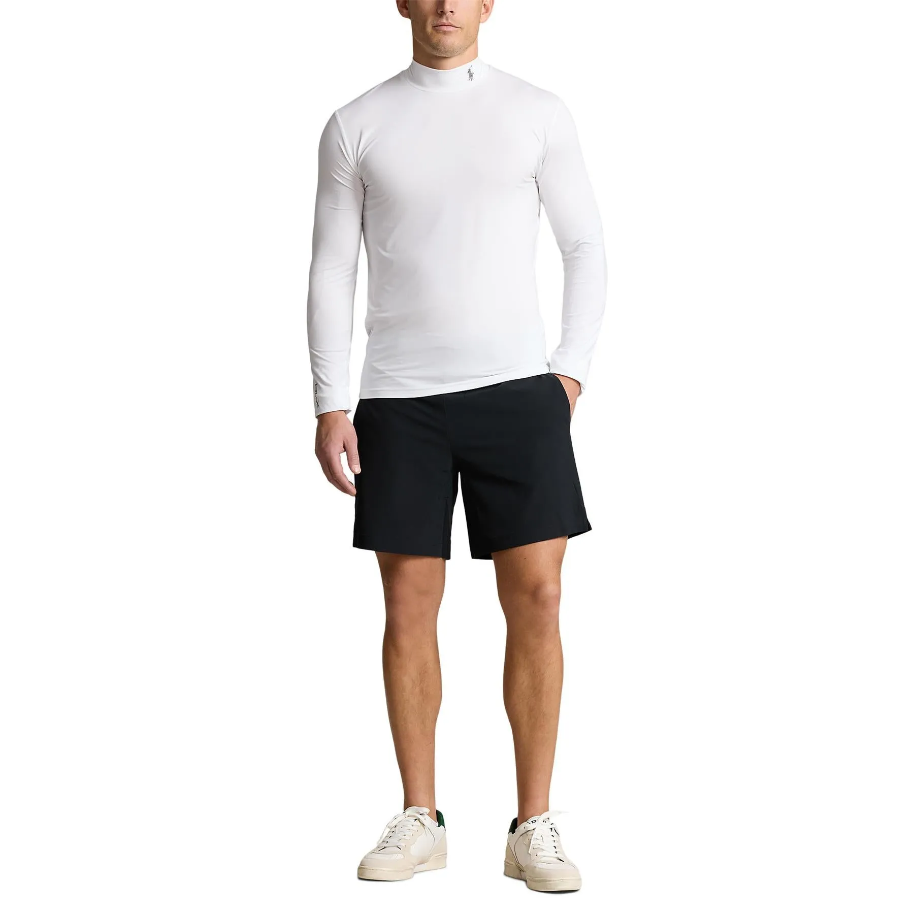 RLX Tailored Fit Long Sleeve Mock Neck Base Layer White - SS24
