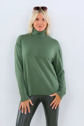 Rollkragen Pulli "Senora", khaki