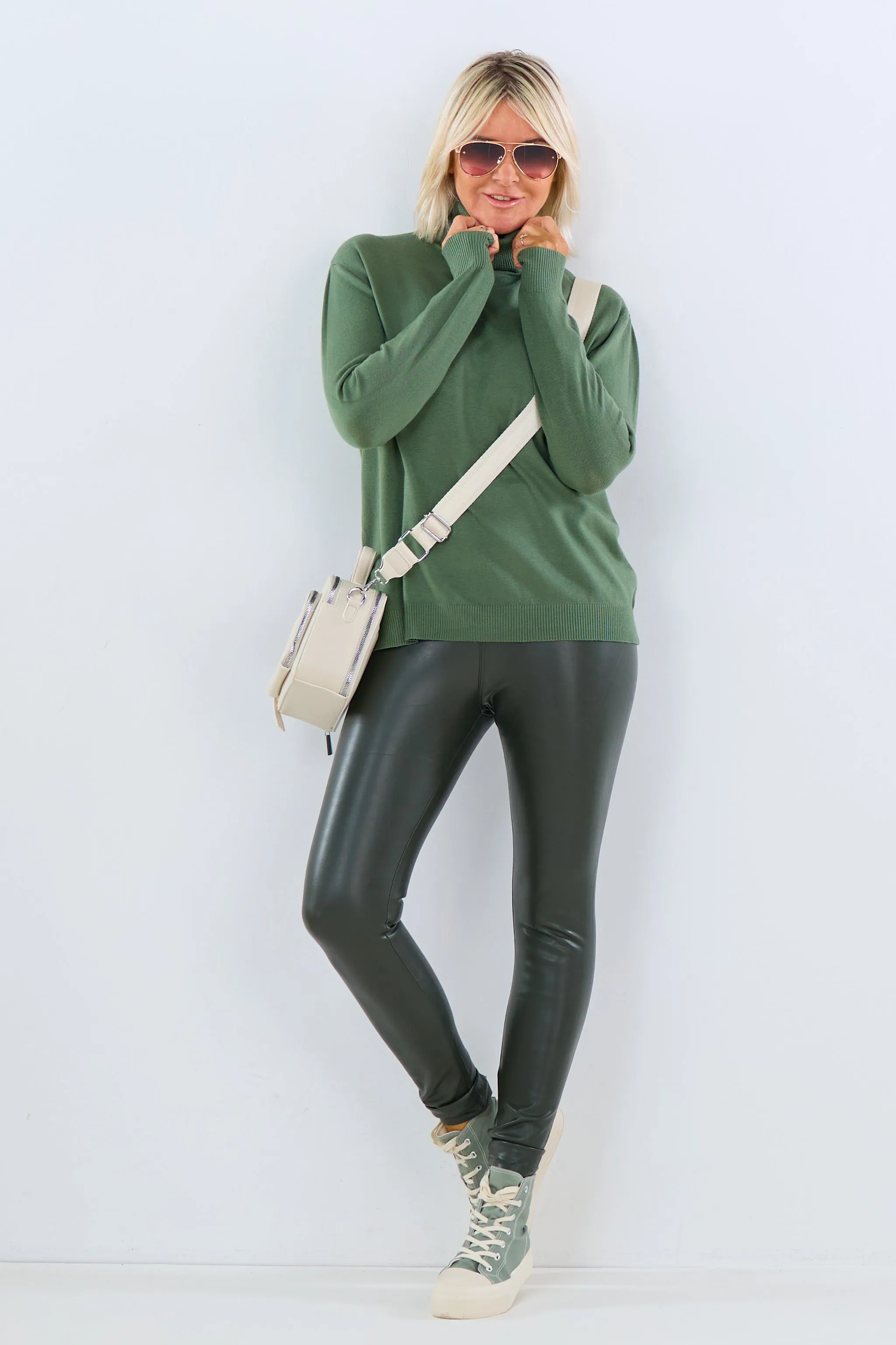 Rollkragen Pulli "Senora", khaki