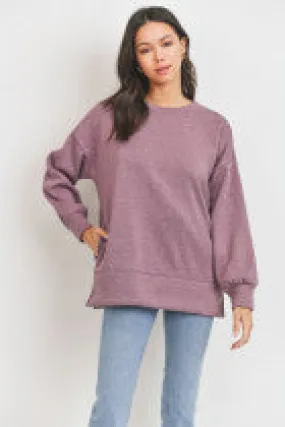 ROUND NECK LS TUNIC TOP