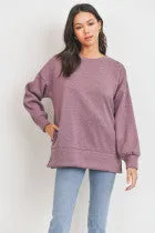 ROUND NECK LS TUNIC TOP