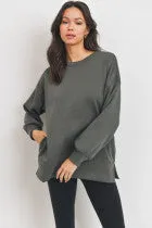 ROUND NECK LS TUNIC TOP