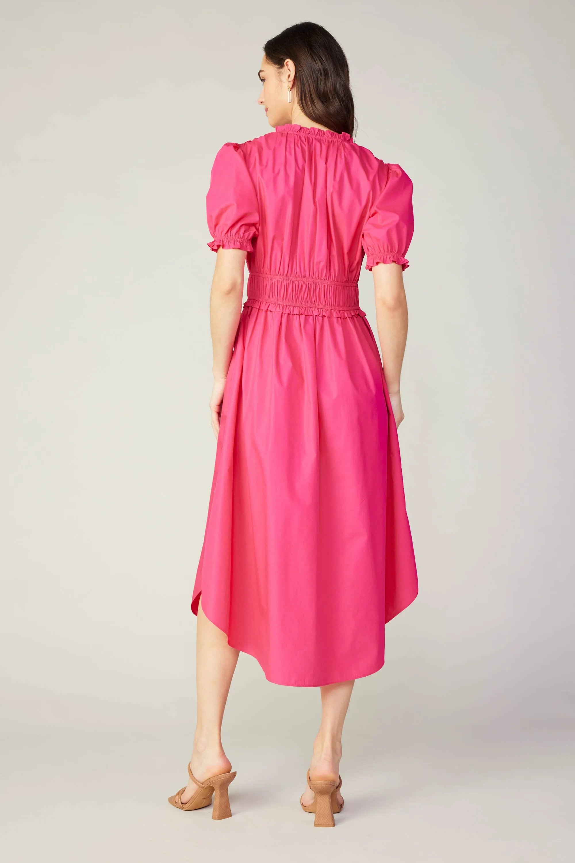 Ruffled Surplice Midi Dress