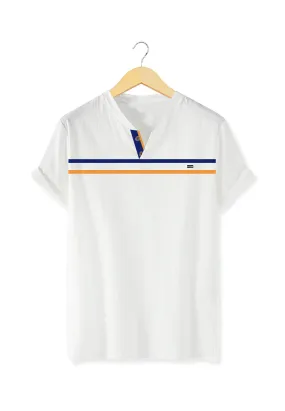 Ryusei Kaos Pria Yoshikatsu Button CMB White
