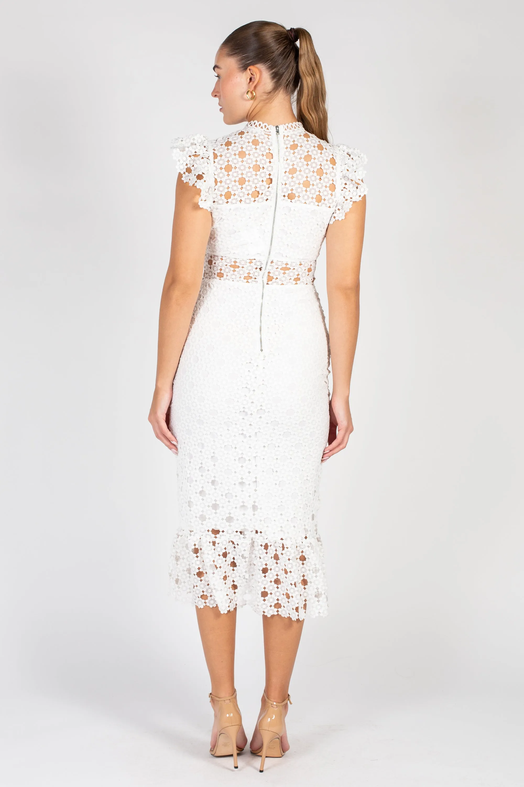 Samantha Lace Trumpet Bottom Midi Dress