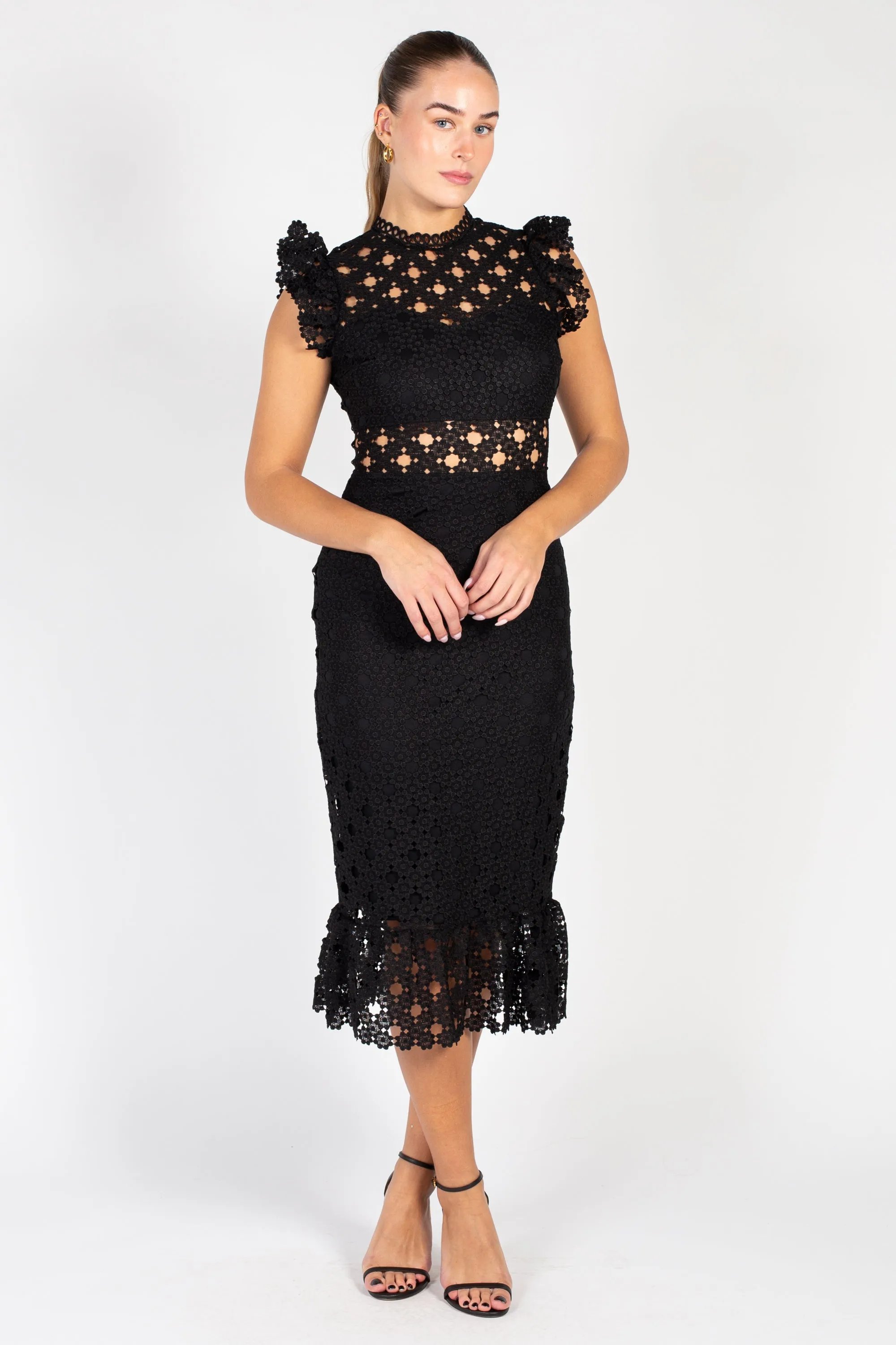 Samantha Lace Trumpet Bottom Midi Dress