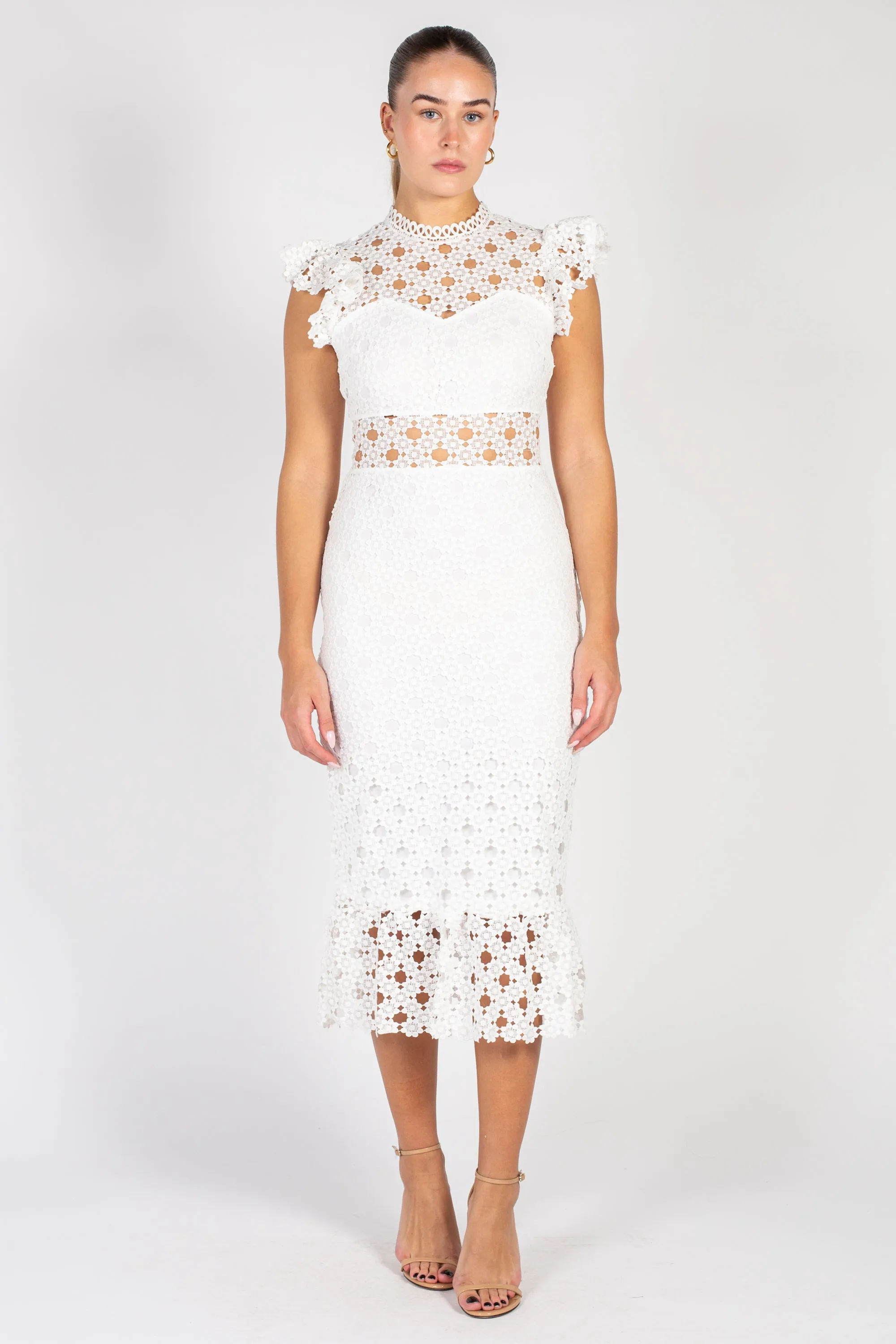 Samantha Lace Trumpet Bottom Midi Dress