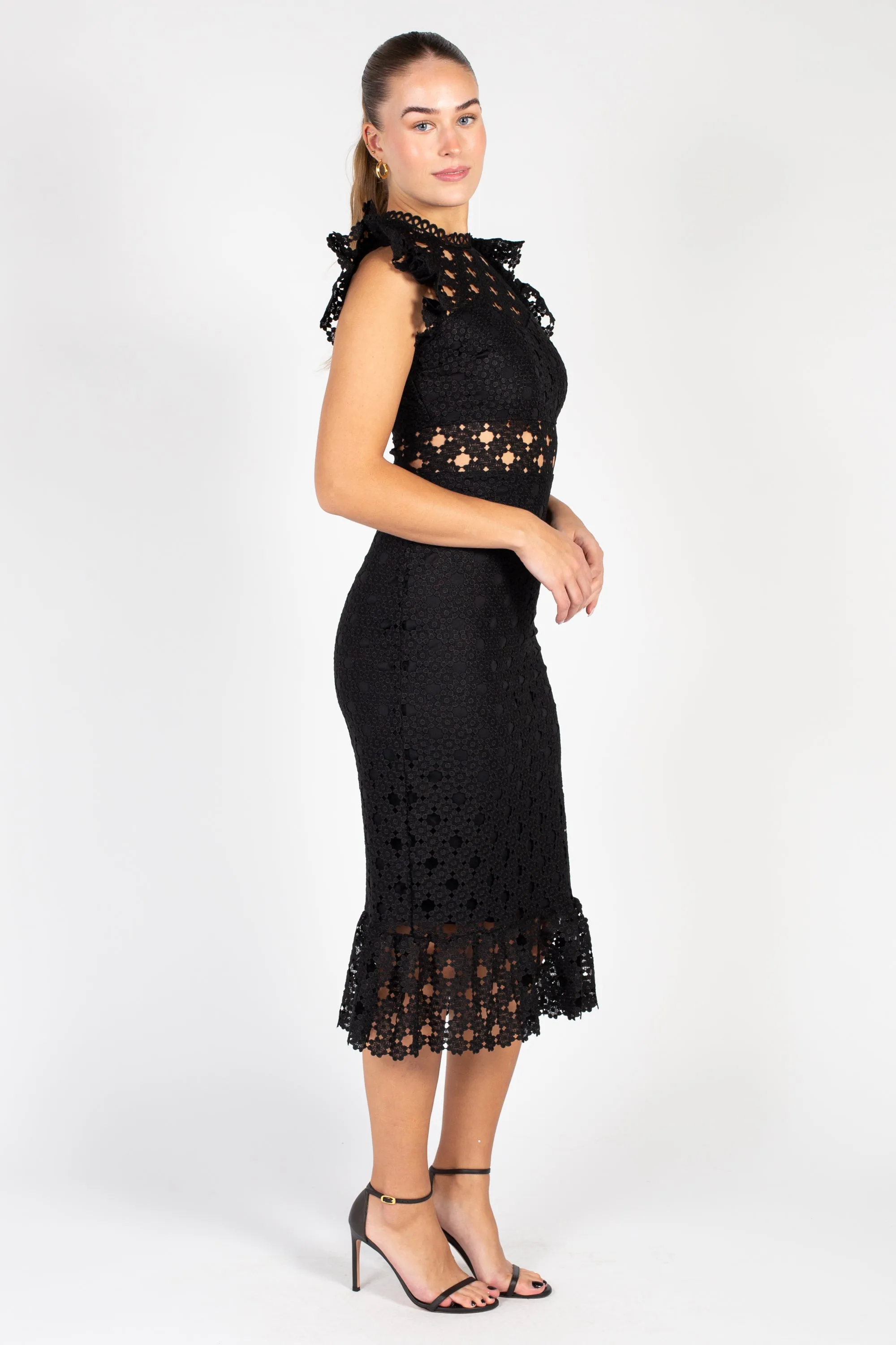 Samantha Lace Trumpet Bottom Midi Dress