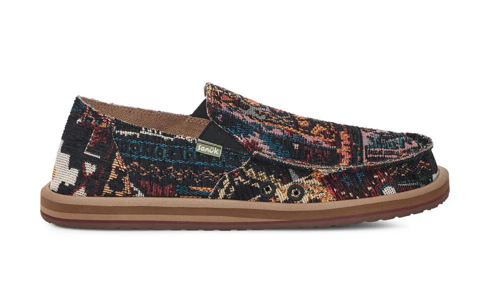 Sanuk Mens Sidewalk Surfer Rug Black Multi