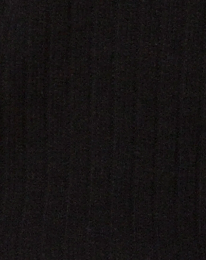 Saray Off The Shoulder Jumper in Black Knit